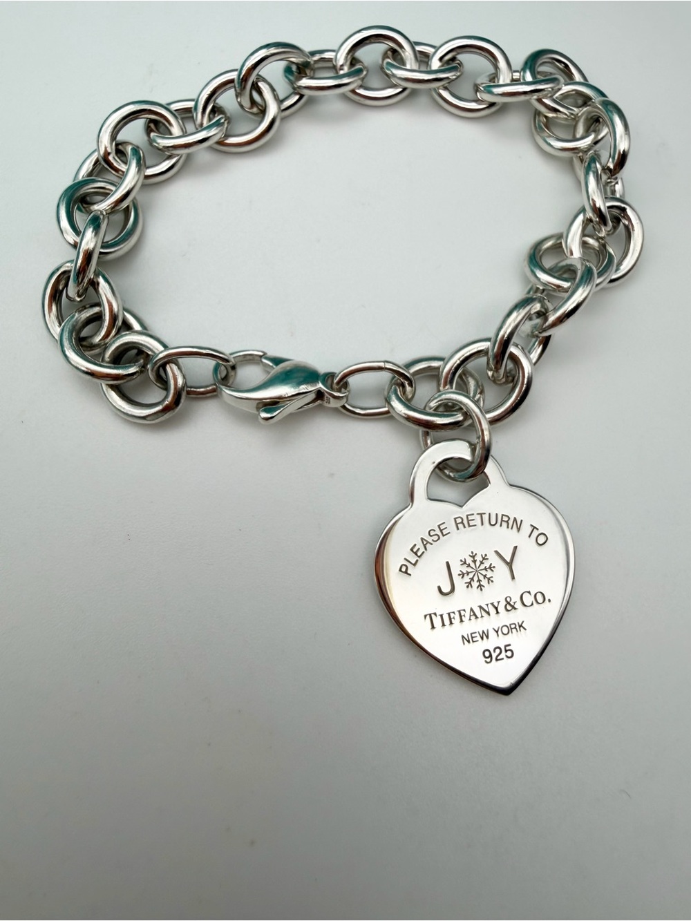 Tiffany & Co. 7.5” Return To Love Medium Heart Charm Bracelet Sterling Silver